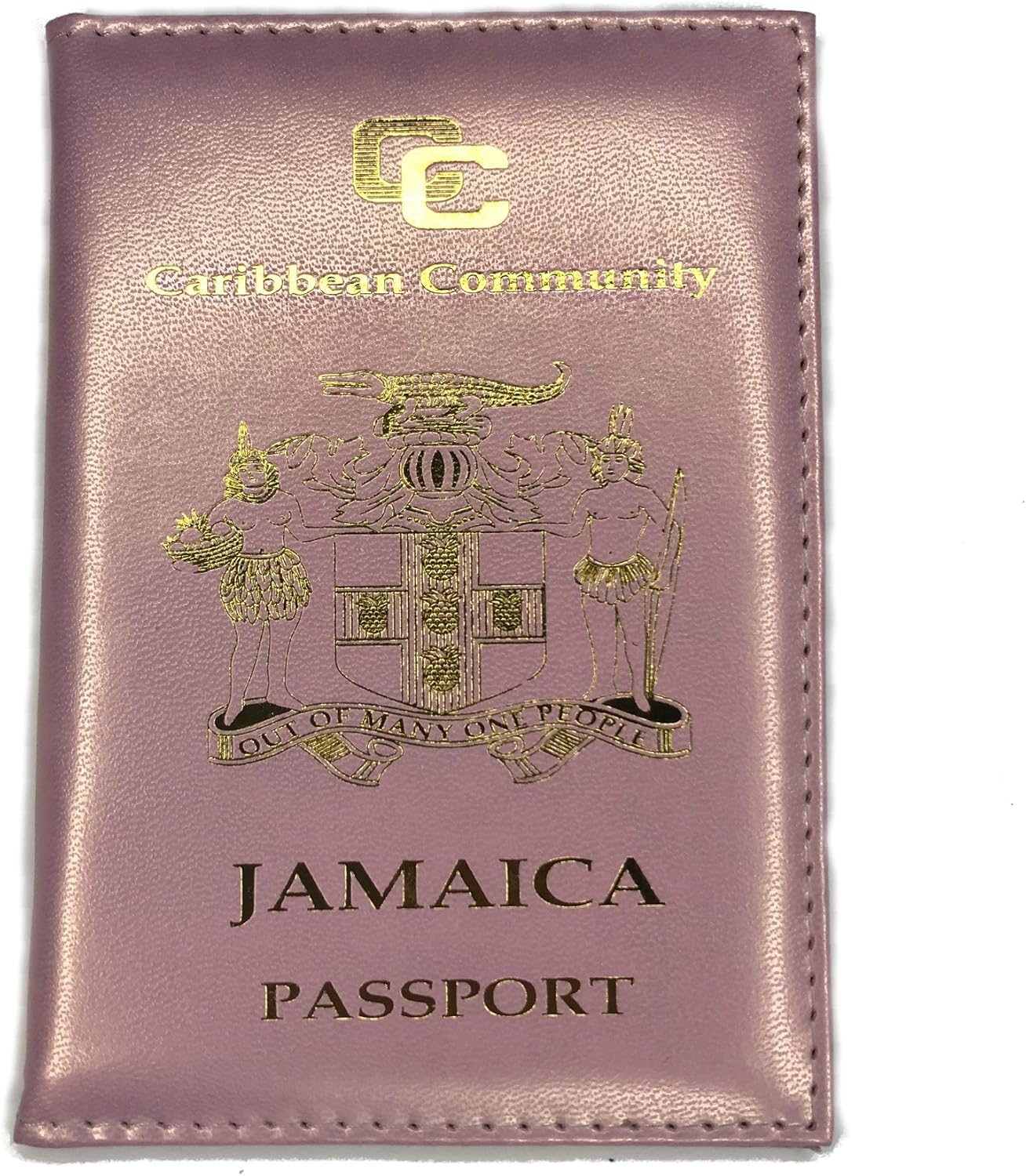 Jamaica Passport Cover (Light Pink/Gold) Travel Wallets