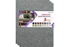 JCATTC Couch Patch Repair Fabric, Fabric Tape for Furniture, Waterproofing, Iron-on, Permanent Repair of Wear and Tear of Fabric Upholstery and Concealment of Stains (8.5 x 11 in/3 pcs, Dark Gray)