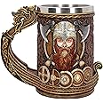 Nemesis Now Drakkar Viking Dragon Boat Tankard 15cm, Resin w. Stainless Steel, Painted, 1 Count (Pack of 1)