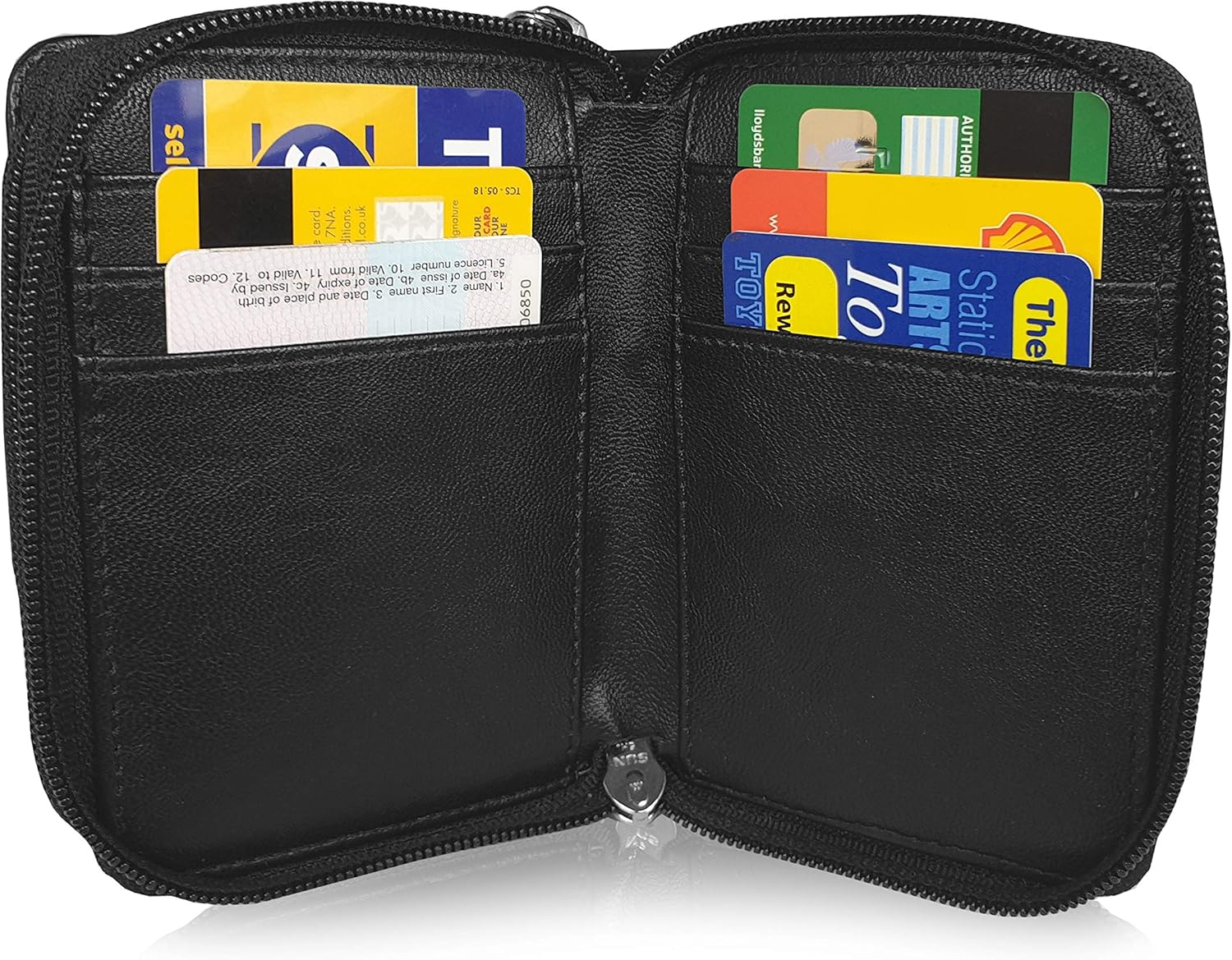 Ladies Designer Leather Purse with 6 RFID Blocking Credit Card Spaces with Zip Closure, Zipped Up Coins Section, 12x9x4cm - Image 5