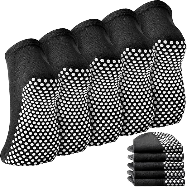4 Pairs Non Slip Grip Socks – Anti-Skid Yoga Socks For Women & Men, One Size Fits Most