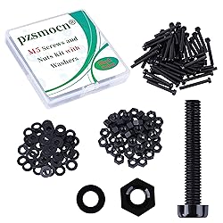 Pzsmocn 150 Pieces/50 Sets M5*40 mm Plastic Black