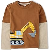 Gymboree Boys and Toddler Embroidered Graphic Long Sleeve Layered T-Shirts
