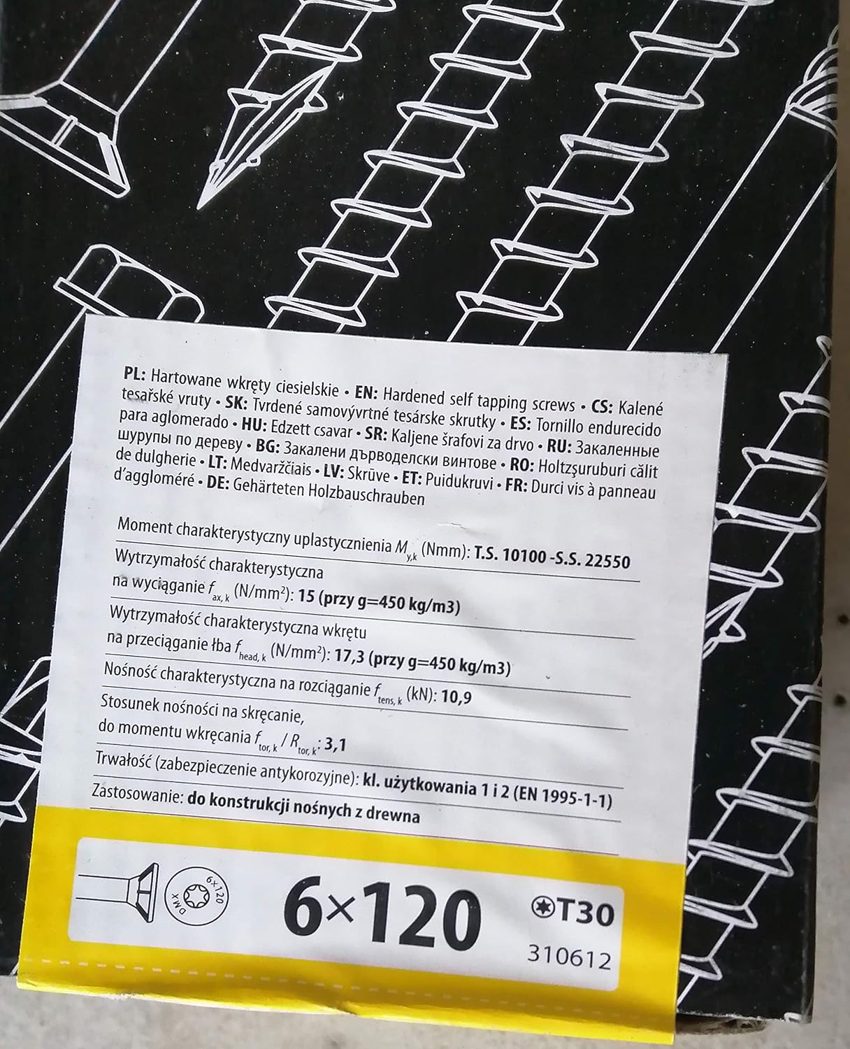 100 X Konstruktionsschrauben 6x1mm T30 Senkkopf Holzschrauben Holzbauschrauben Holzschrauben Autopartes Eisenwaren