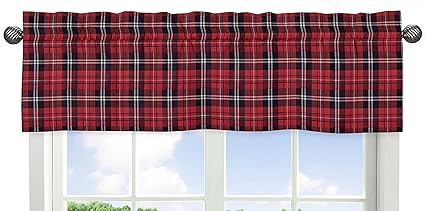 Sweet Jojo Designs Sweet Jojo Designs Red and Black Woodland Plaid Flannel Window Treatment Valance for Rustic Patch Collection
