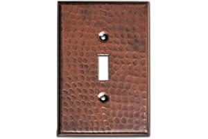 Monarch Abode 17007 Single Switch Hand Hammered Toggle Decorative Wall Plate - Switch Plate Outlet Cover - 1-Gang Pure Copper - Copper Switch Plate Covers - Hammered Copper Wall Plate