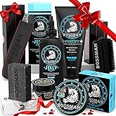 Bossman Big Boss Beard Care Kit for Men - 7 Piece Beard Grooming Kit with Jelly Beard Oil, Beard Conditioner, Beard Balm, MUDstache Wax, Bar Soap, Metal Comb, Brush - Gift Set for Men (Magic)