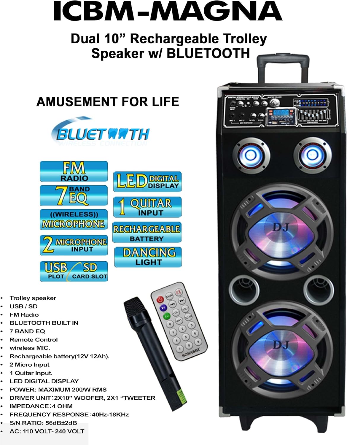 rechargeable trolley speaker
