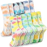 WANZHIHUI Grip Socks Pilates for Women- Cute Pilates Socks- Tie Dye Non Slip Grippy Sock Woman for Yoga Barre Dance