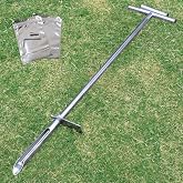 Soil Probe 40 Inch with 2 Bags, Soil Sample Probe with Ejector for Lawn House Plants, T-Handle Soil Sampler Probe Rod with Pedal, Stainless Steel Soil Test Kits Tool for Soil Sampling