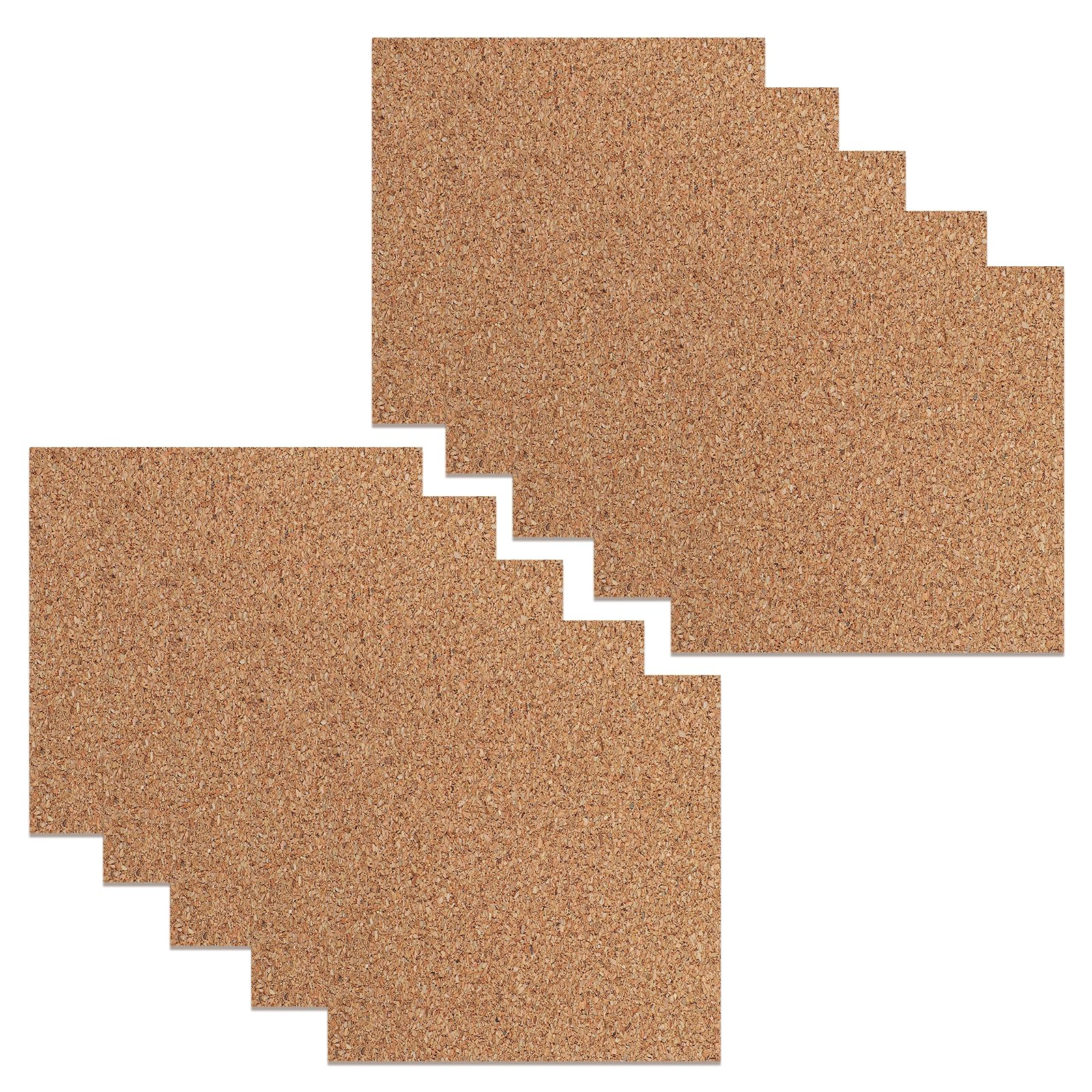 Photo 1 of 10 PCS 4"x4" Cork Sheets for Crafts, Strong Adhesive Backed Cork Squares, Durable Backing for Coasters, DIY Projects, Tiles, Objects, Mini Wall Decor, Easy to Cut, Apply for Hobbyists, Creators
