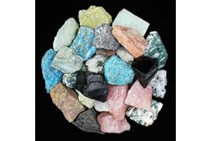 ZAICUS Assorted Raw Stones and Crystals, Rough Gemstones Bulk, Tumbling Bulk, Jewelry Making, Polishing, Cabbing, Lapidary, Fountain Rocks, Decoration, Wire Wrapping, Gem Mining, Reiki Healing 1 lb