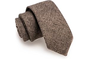 JEMYGINS 2.4" Cotton Necktie Solid Mens Cashmere Wool Skinny Tie