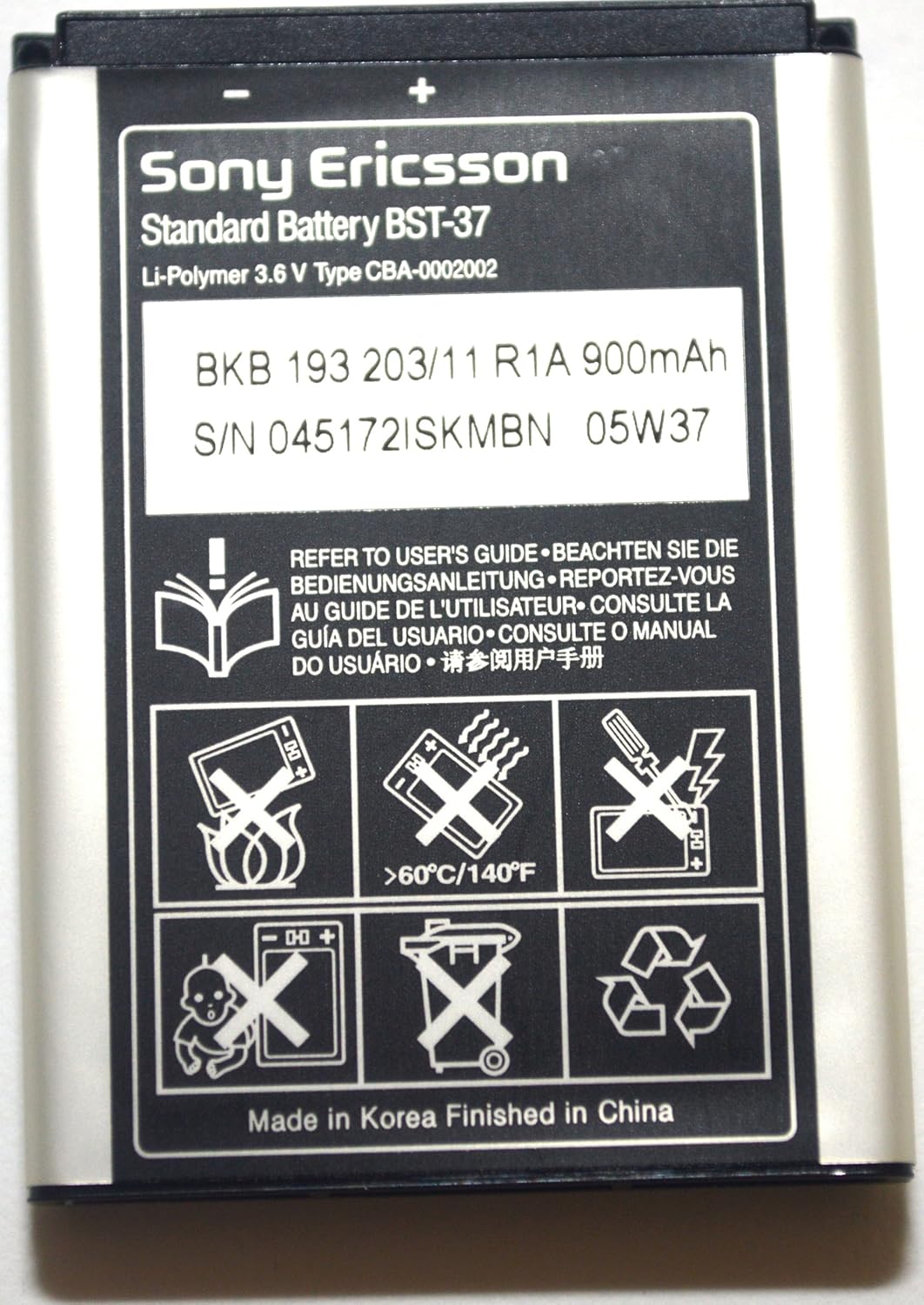 Battery Sony Ericsson BST-37 Lithium-Polymer 900 mAh: Amazon.in: Electronics