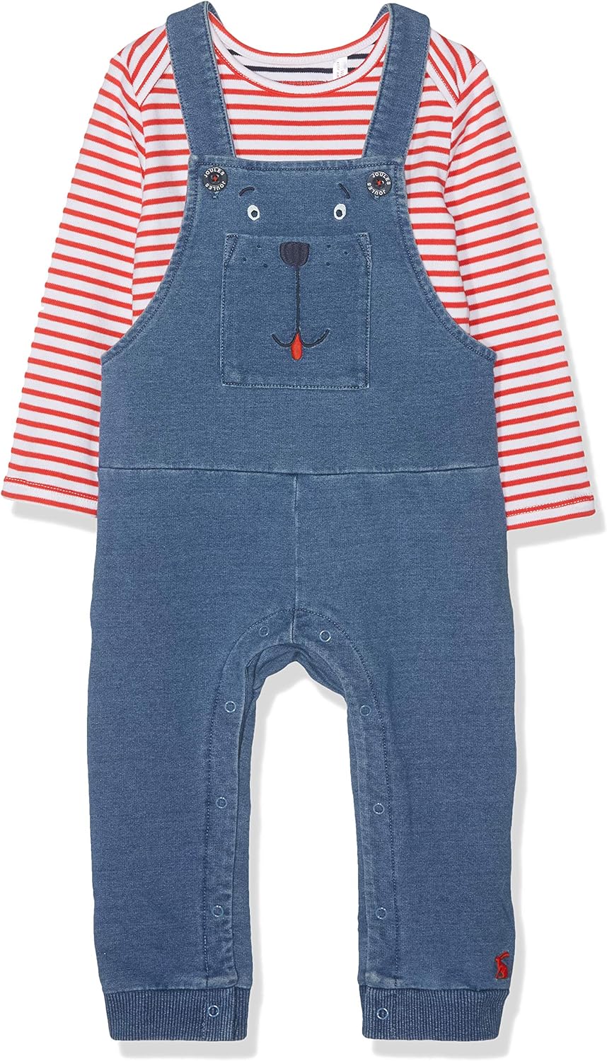Joules Baby Boys' Wilber Clothing Set, Blue (Denim Bear Dungaree