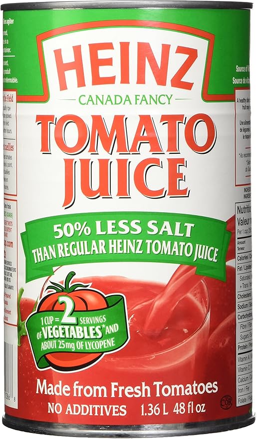 Heinz Tomato Juice Reduced Salt, 1.36L Amazon.ca Grocery