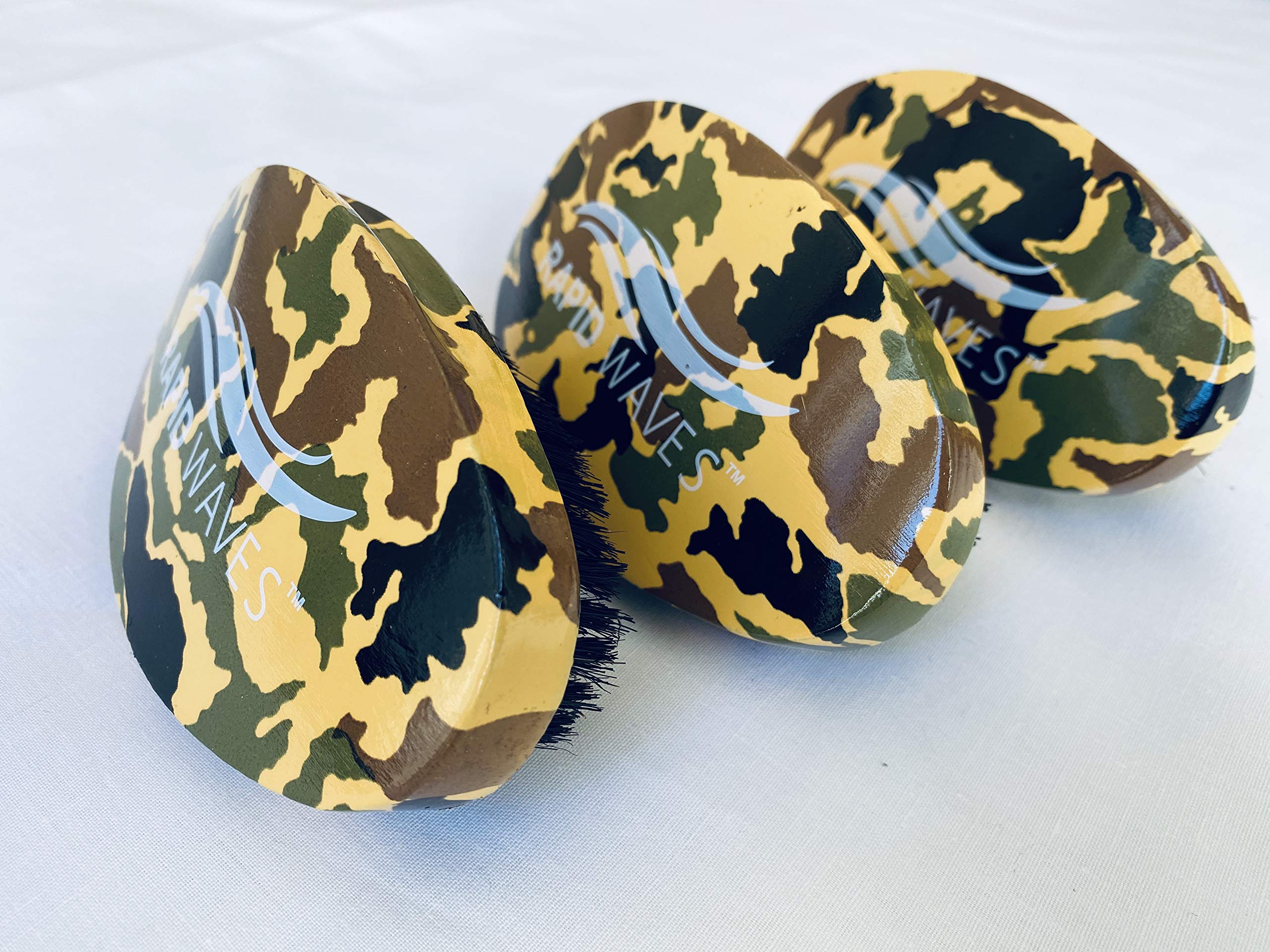 ALL 3 RAPID WAVES PALM CAMOUFLAGE SOFT, MEDIUM AND HARD BRUSHES - 360, 540, 720 WAVE BRUSHES