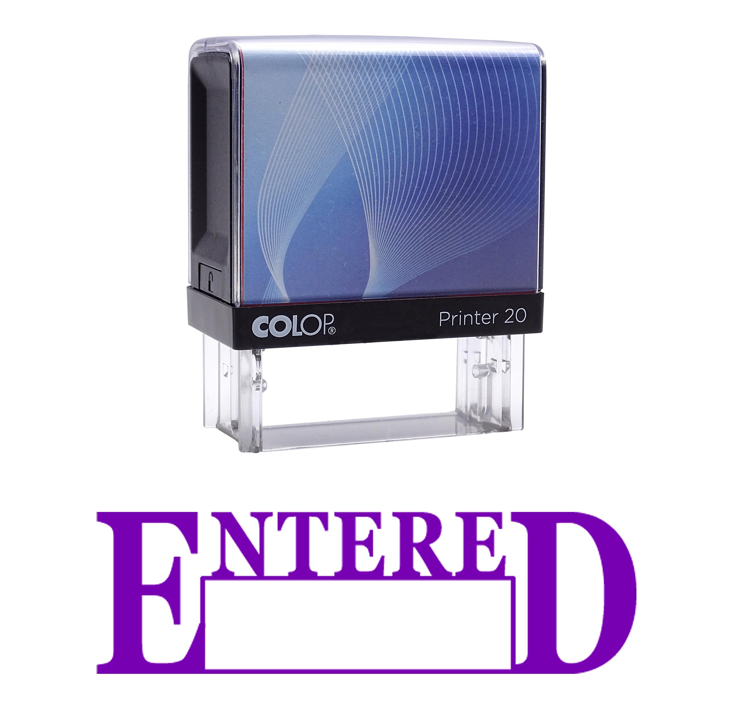 Entered Self Inking Rubber Stamp Custom Colop Office Stationary P20 Mini Stamper