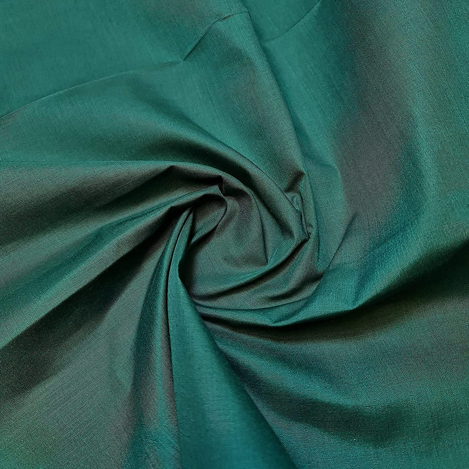 Textile Station Plain/Solid Dyed Polyester Polycotton Dress Craft Fabric Material 44" - 112 cm Wide Sold As 1 Meter Pre - Cut Lengths (Available in 42 Colours)(Bottle Green, 2 Meter)