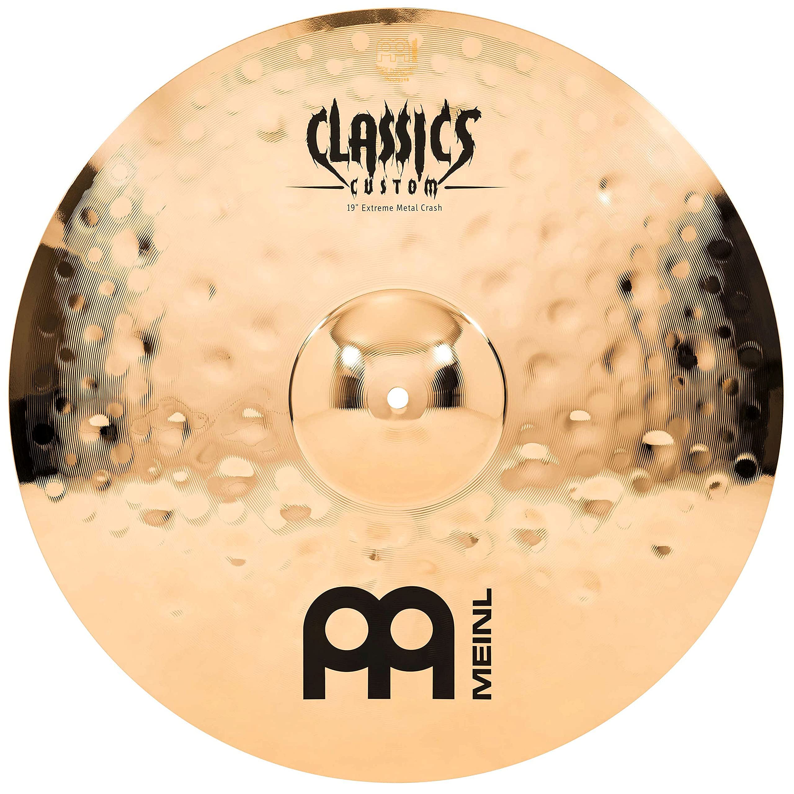 Meinl Cymbals Classics Custom Extreme Metal Crash Cymbal 19 inch (Video) for Drum Set (48,26cm) B12 Bronze, Brilliant Finish, Made in Germany (CC19EMC-B)