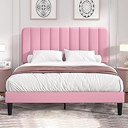 VECELO Queen Size Bed Frame with Upholstered
