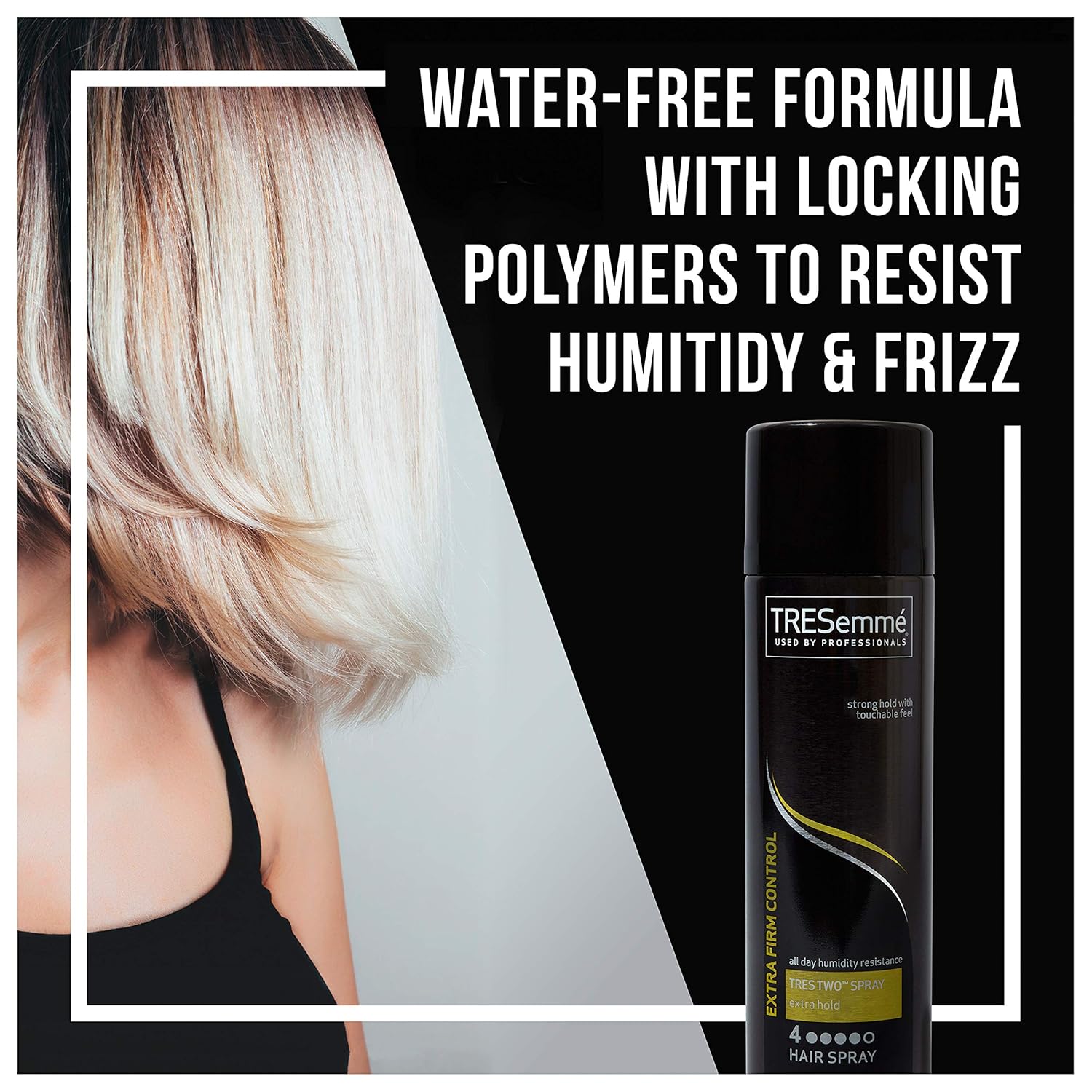 TRESemmé TRES Two Hair Spray for a Frizz-Free Look Extra Hold Anti-Frizz Hairspray With All-Day Humidity Resistance 11 oz (22400640150) : Tresemme Hairspray : Beauty