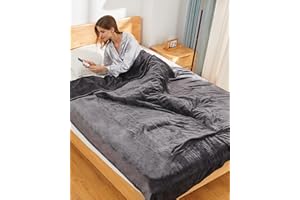 COZYTY Heated Blanket Electric Blanket Full Size, 72" x 84" Heating Blanket with 6 Heating Levels & 1-10 Hours Auto Off, Super Silky Flannel Electric Heated Blanket with ETL & FCC Certification, Dark Gray