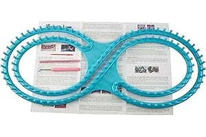 Frola 55" Wide Afghan Loom Knitting Board Weave Loom Kit with Instructions and 3 Projects(Blue)