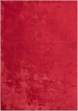 the carpet Relax Modern Fluffy Rug Red 80 x 150 cm Non Slip Washable 30° view 3