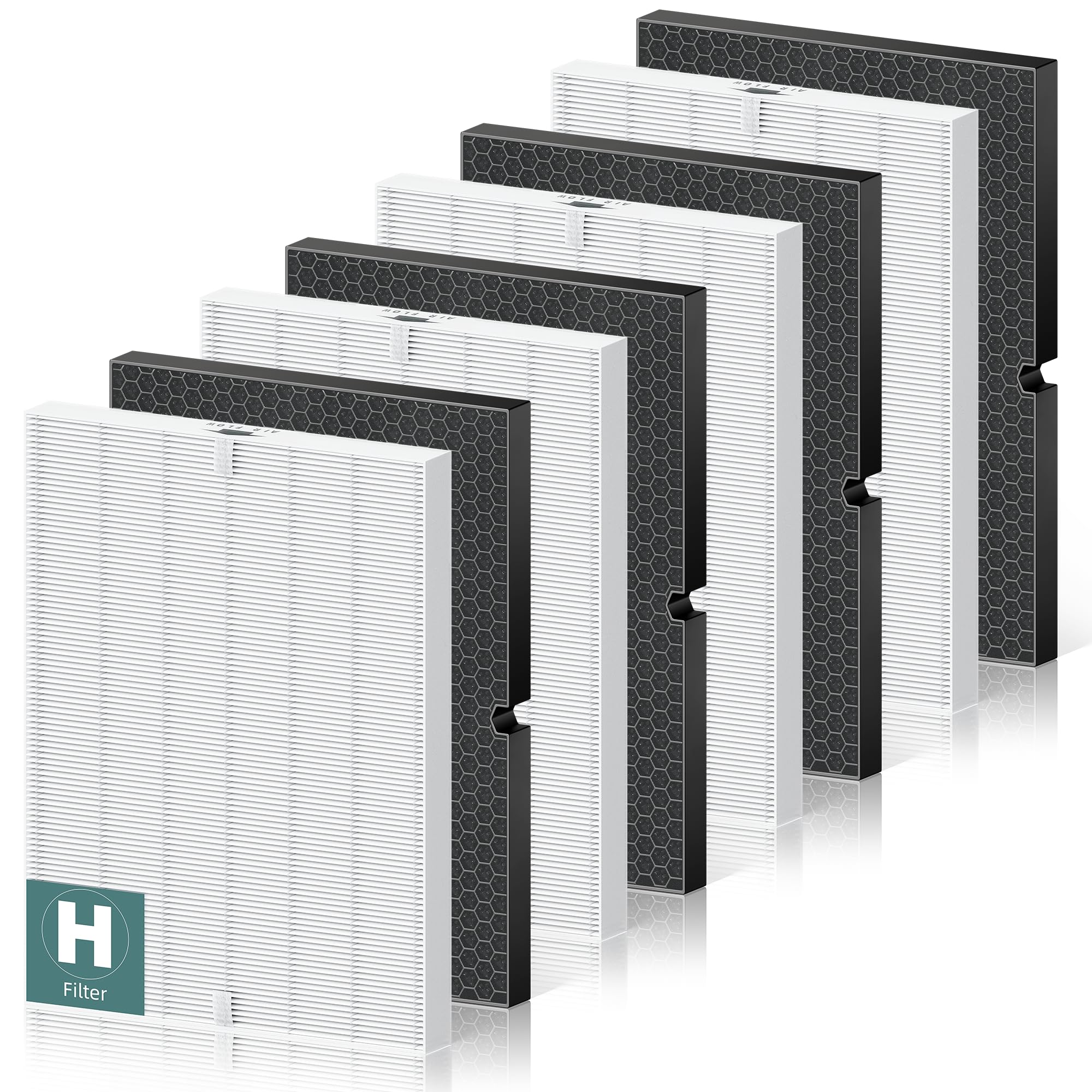 Photo 1 of 116130 Replacement Filter H for Winix 5500-2 AM80 Plasmawave Air Purifier, True HEPA Filter and Activated Carbon Filter Combo Pack, 4 Set