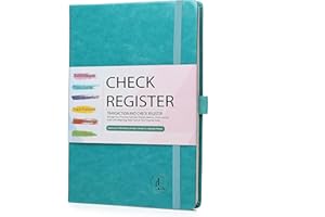 LLI CUFITE Check Register, Account Ledger Transaction Register Log Book for for Personal Checkbook Small Business, Track Payments, Deposits, Debit Card, A5 PU Hardcover with Calendars 2024