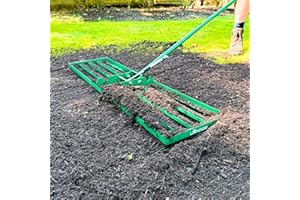 Landzie AeroLeveler - The Lawn Leveling Rake That Never Flips - Patented inch Wide Pneumatic Lawn Level for Yard, Dirt, Soil, Sand, Provides Stability and Control (Pneumatic 48" Leveling rake)
