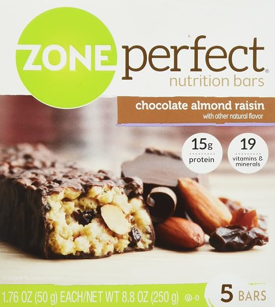 ZONE PERFECT CHOCOLATE ALMOND RAISIN NUTRITION BARS 5 COUNT
