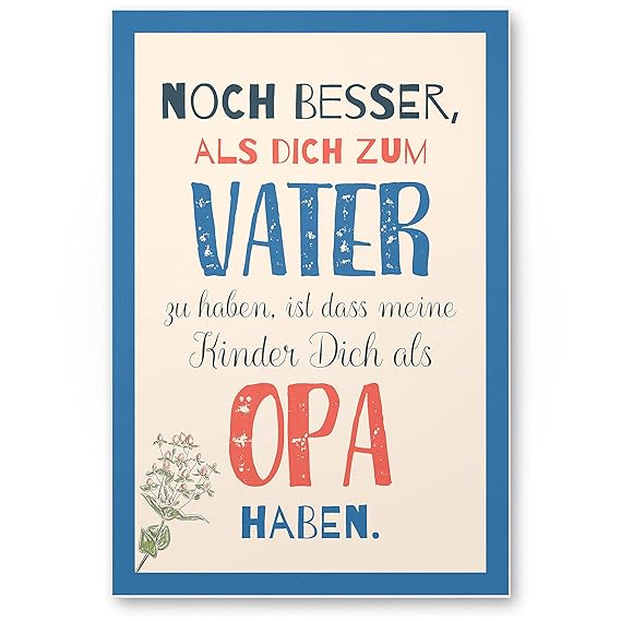 DankeDir! Vater Opa Kunststoff Schild (20 x 30 cm), Geschenk Werdende/Frisch gebackene Opas, Süße Geschenkidee Geburt von Enk