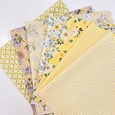 Cotton Fabric DIY Making Supplies Quilting Patchwork Fabric Fat Quarter Bundles DIY for Quilting Cotton Patchwork Cushions (20 x 20 inches, Flower Geometry Yellow)