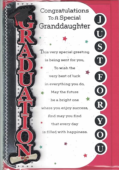 Nipote Laurea Laurea Congratulazioni A Una Scheda Special Granddaughter Per Esame Di Congratulazioni Per Carte Di Credito Amazon It Giardino E Giardinaggio