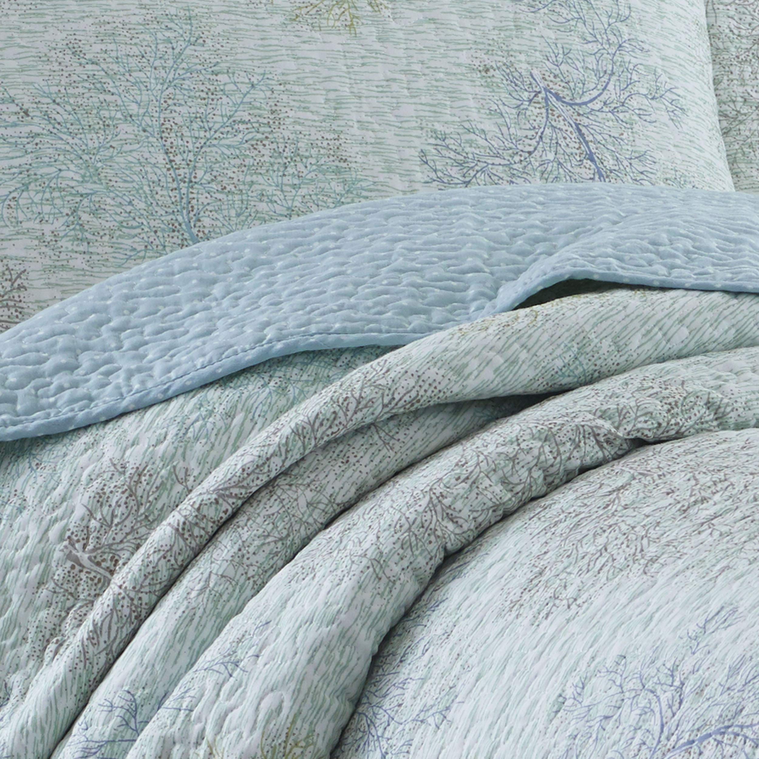 Laura Ashley Saltwater Collection Quilt SetUltra Soft All Season