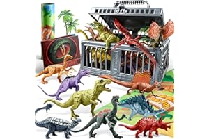 JOYIN Dinosaur Toys with Activity Play Mat & Storage Cage, 19 PCS Realistic Dinosaur Figures & Trees for Toddlers Kids Ages 3-5, Ideal for Boys and Girls Gift