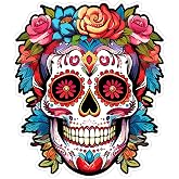 Sugar Skull Waterproof Vinyl Sticker 4 Inch Decal | Great For Laptops, Water Bottles, Tumblers, Phone Cases & Notebooks – A Fun Gift For Teens & Adults