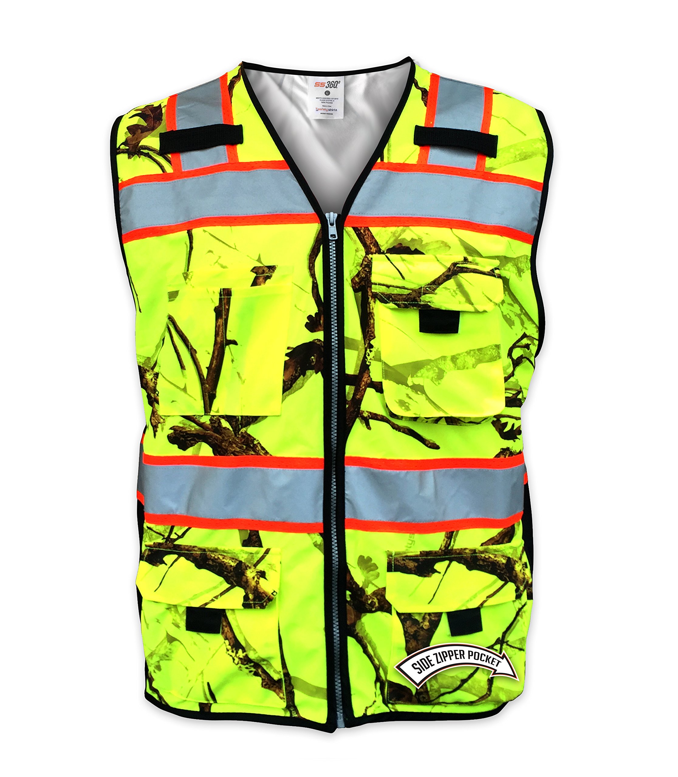 SafetyShirtz SS360 Backwoods Camo ANSI Class 2 Safety Vest L Homer's Coat