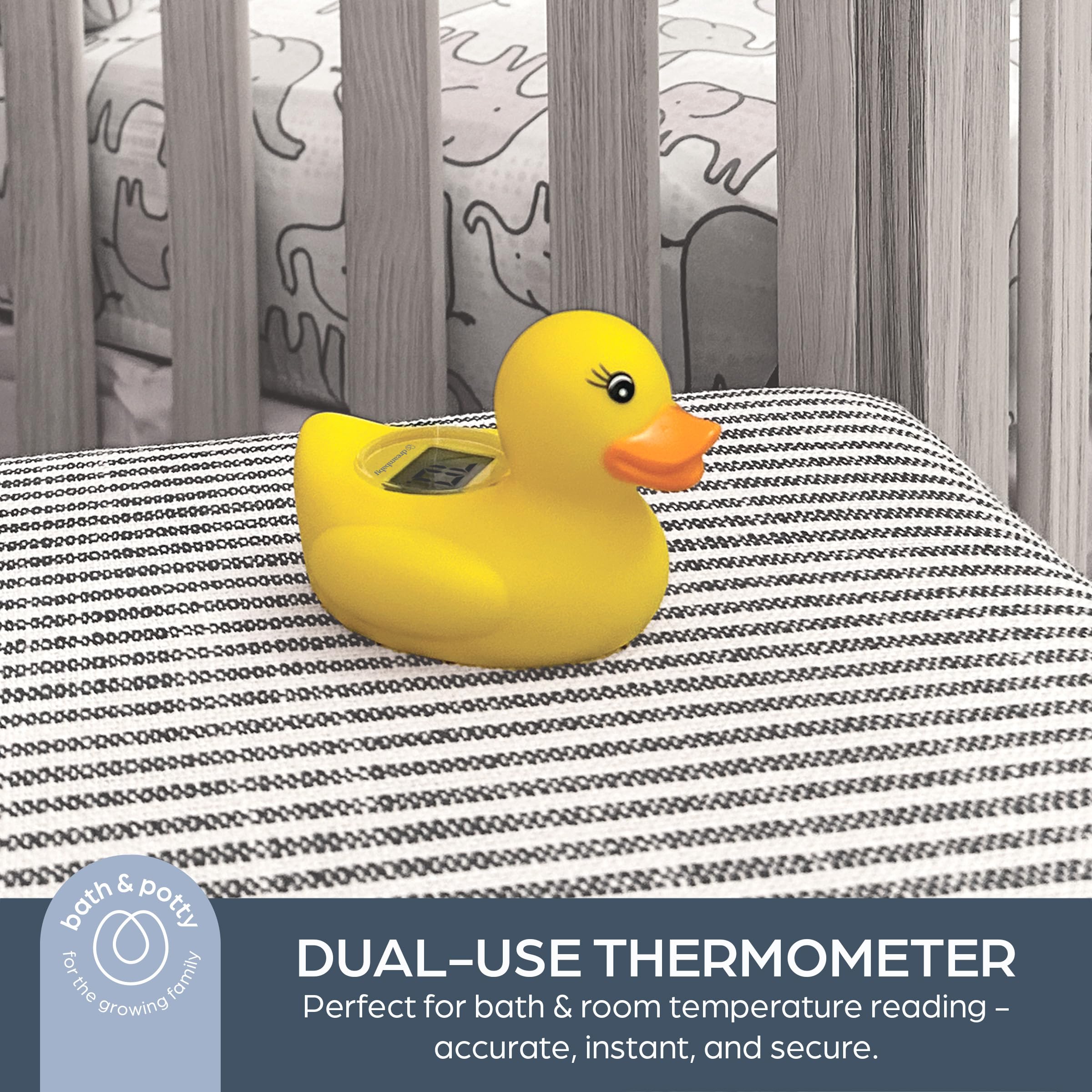 Dreambaby Duck Baby Bath Thermometer – Instant Results, Digital Water & Room Temp Reader – Fun Floating Toy for Newborns