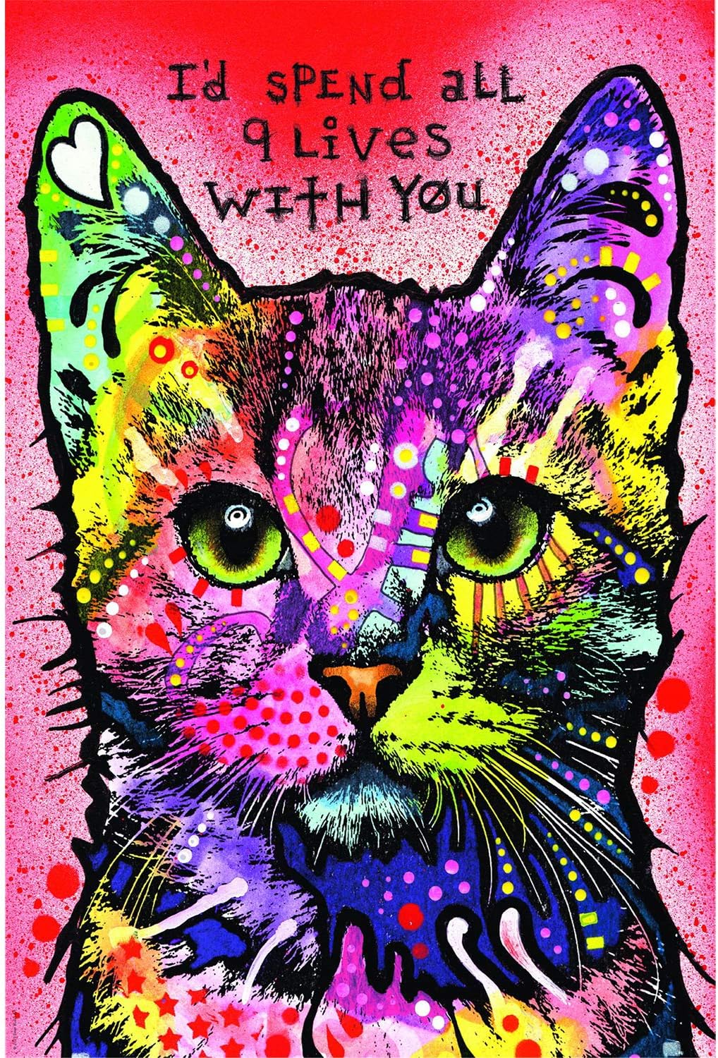 Hartop Jigsaw Puzzles 1000 Pieces for Adults, Wooden Jigsaw Puzzles Colorful Cat, Entertainment DIY Toys for Creative Gift Decor