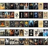 ZEAY Gothic Wall Decor for Bedroom – 50 PCS Dark Academia Mini Posters Kit, Vintage Goth Room Aesthetic Collage, Spooky Witchy Art Prints for Wall Decoration, 4x6 Inch Gothic Art Set