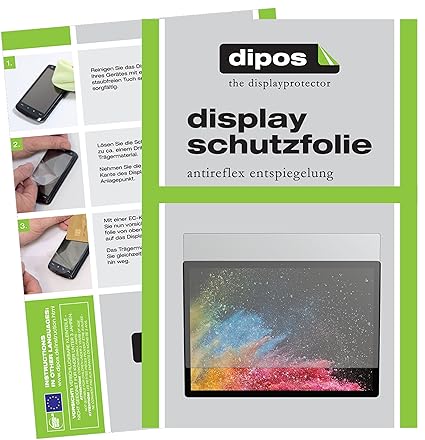 dipos I 2X Schutzfolie matt passend für Microsoft Surface Book 2 13.5 Zoll Folie Displayschutzfolie