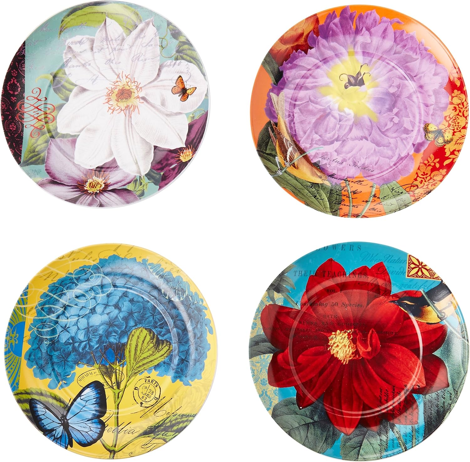 Waechtersbach Accents Impressions Plates Set of 4 Multicolor
