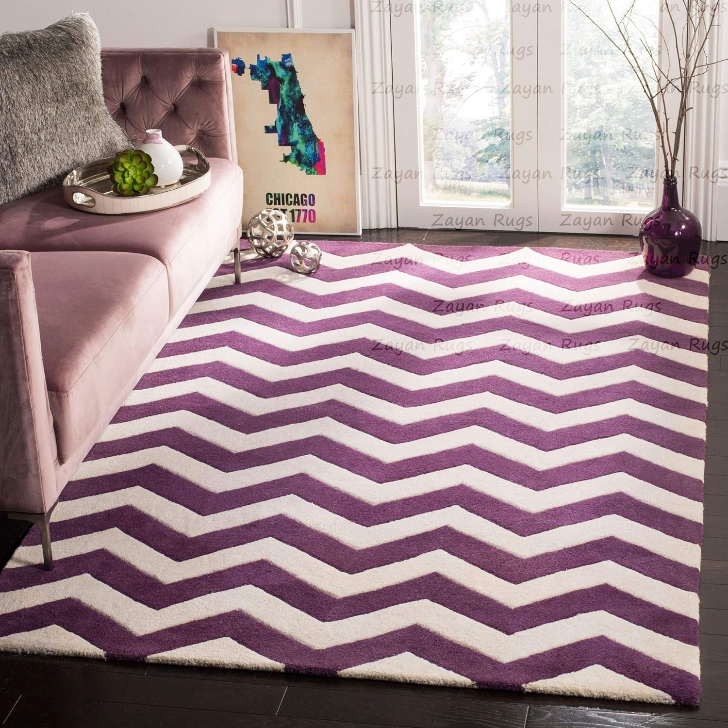 Buy Carpet Craft Chevron Handmade Carpet for Living Room Bedroom and