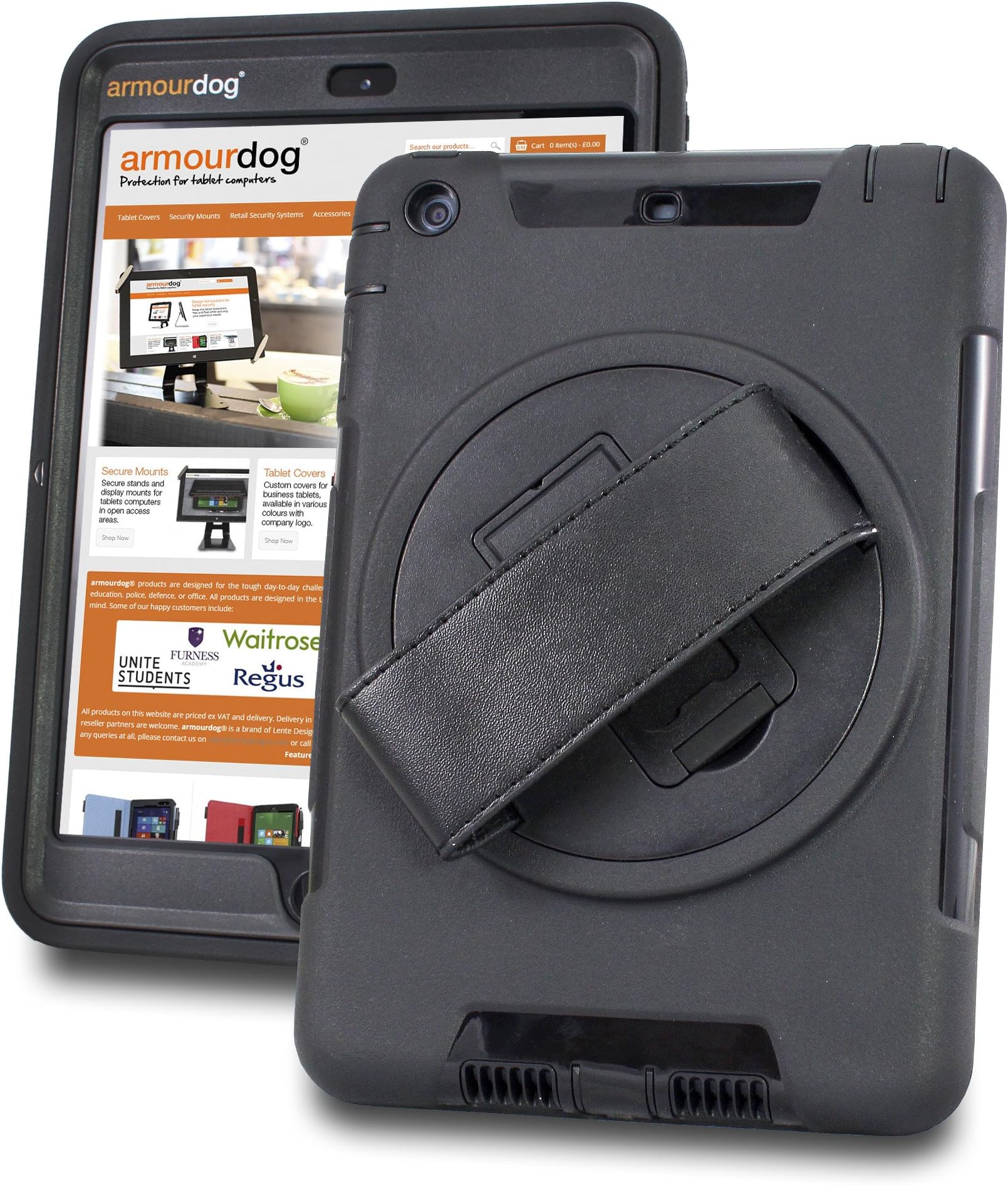 armourdog® Rugged '360 Grip case' with Hand Strap and Tempered Glass Screen for The Apple iPad 10.5" (Air & Pro)
