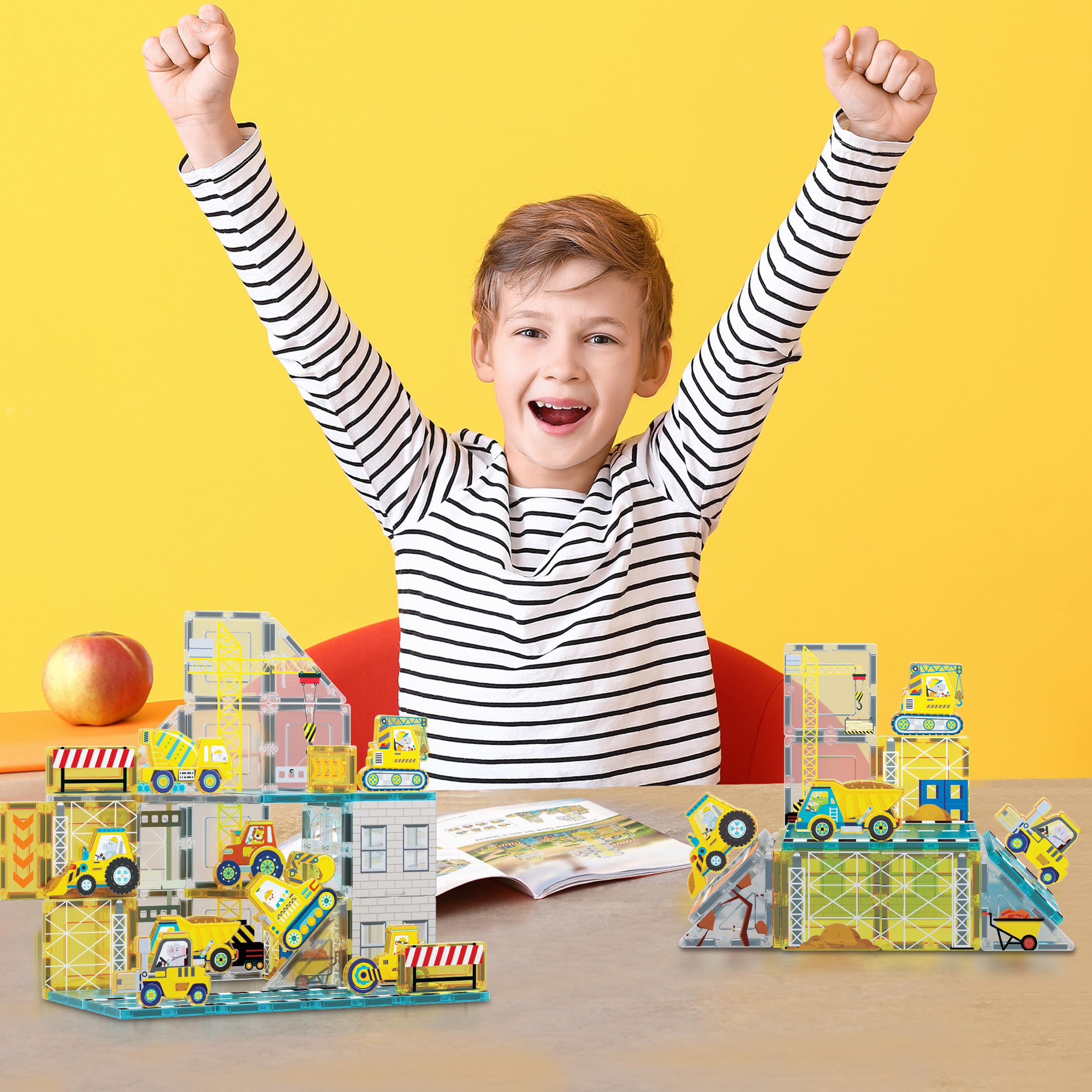 PicassoTiles Magnetic Tile Building Idea Book 230 Pages Illustrated Design Guide with 300 Creative Builds for Kids STEM Learning Creativity and Brain Development Educational Toy Ages 3 Plus PTIDEABOOK