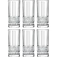 Barski Highball - Glass - Set of 6 - Hiball Glasses - Glass Crystal - Beautiful Designed - Drinking Tumblers - for Water, Juice, Wine, Beer and Cocktails - 13 oz Made in Europe