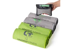 Gradient Fitness Cooling Towels (4 Pack) - Breathable Sweat Towel, Cooling Towel for Neck & Face - Neck Cooler for Quick Cool